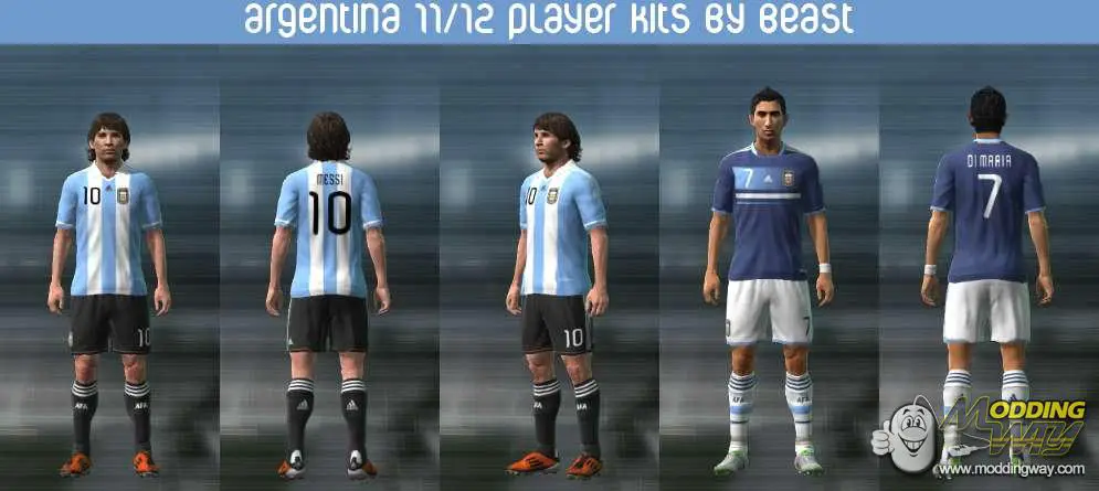 Argentina Kit Set Copa America 2011  pes2012 - Pro Evolution Soccer 2012  at ModdingWay