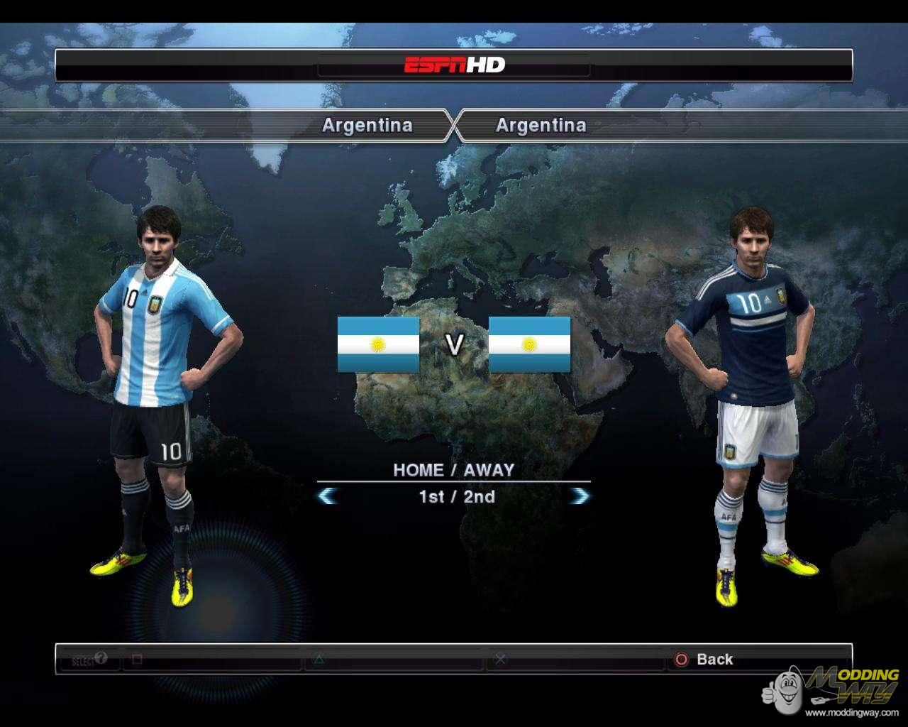 Argentina Kit Set Copa America 2011  pes2012 - Pro Evolution Soccer 2012  at ModdingWay