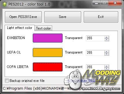 PES 2012 Color Changer Tool v1.2 - Pro Evolution Soccer 2012