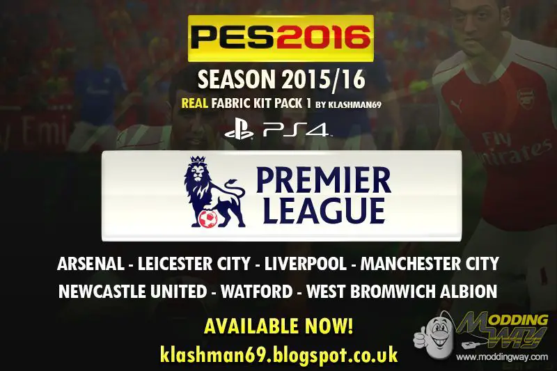 Premier League Kits pack 2015-2016 PES 2016