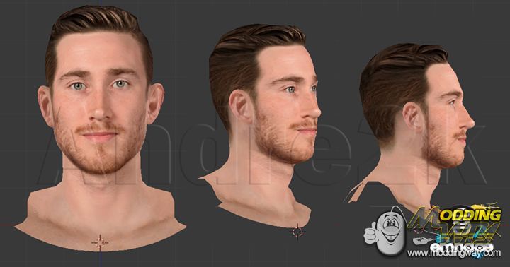 Gordon Hayward Cyberface, Hair and Body Model by myth25 [FOR 2K20]