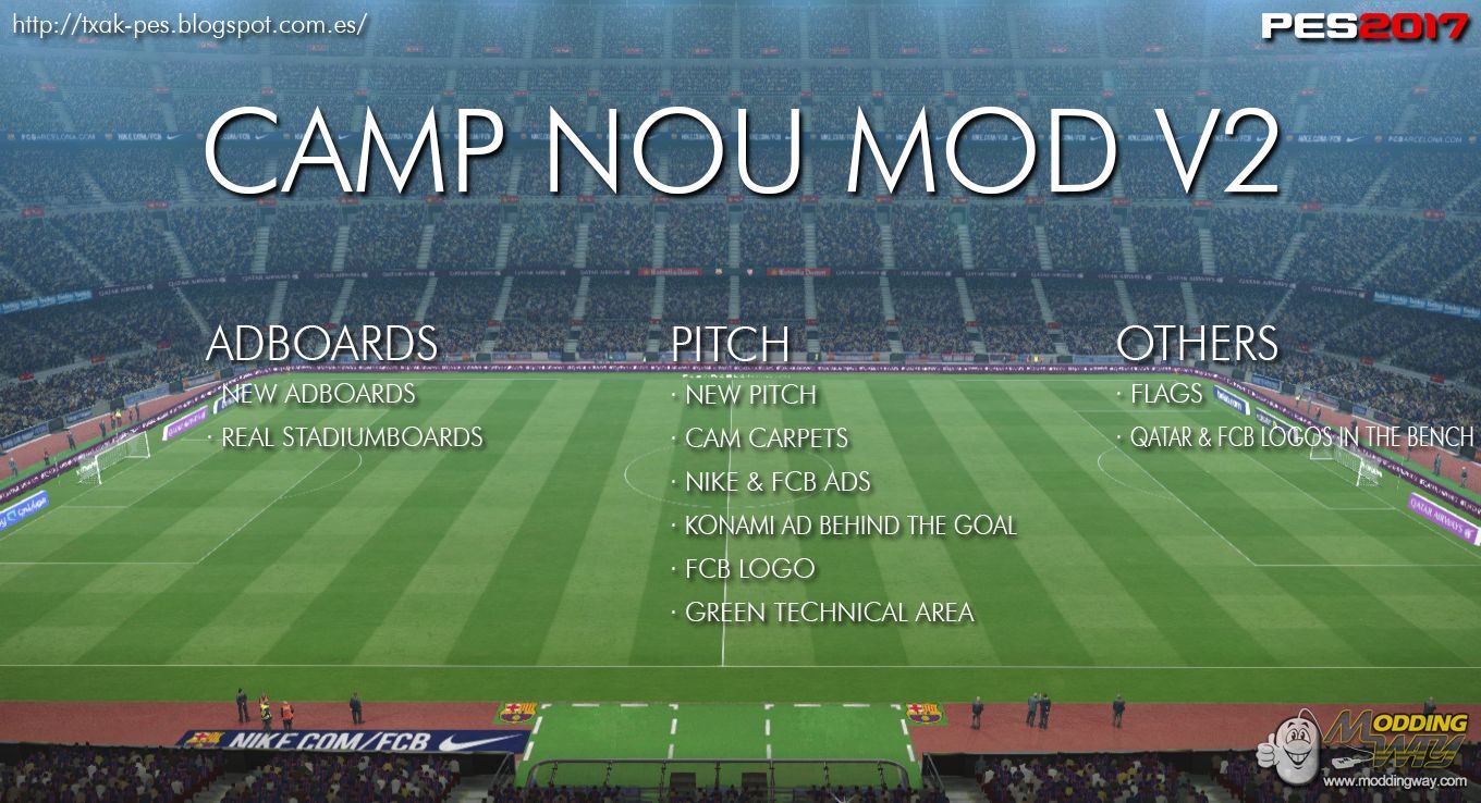 Camp Nou Mod V2 Pro Evolution Soccer 2017 At Moddingway