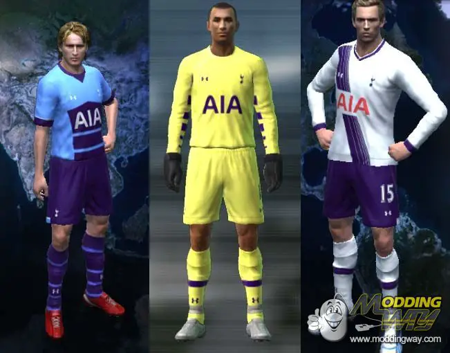 EPL Tottenham Hotspurs Kits 15/16 Pro Evolution Soccer