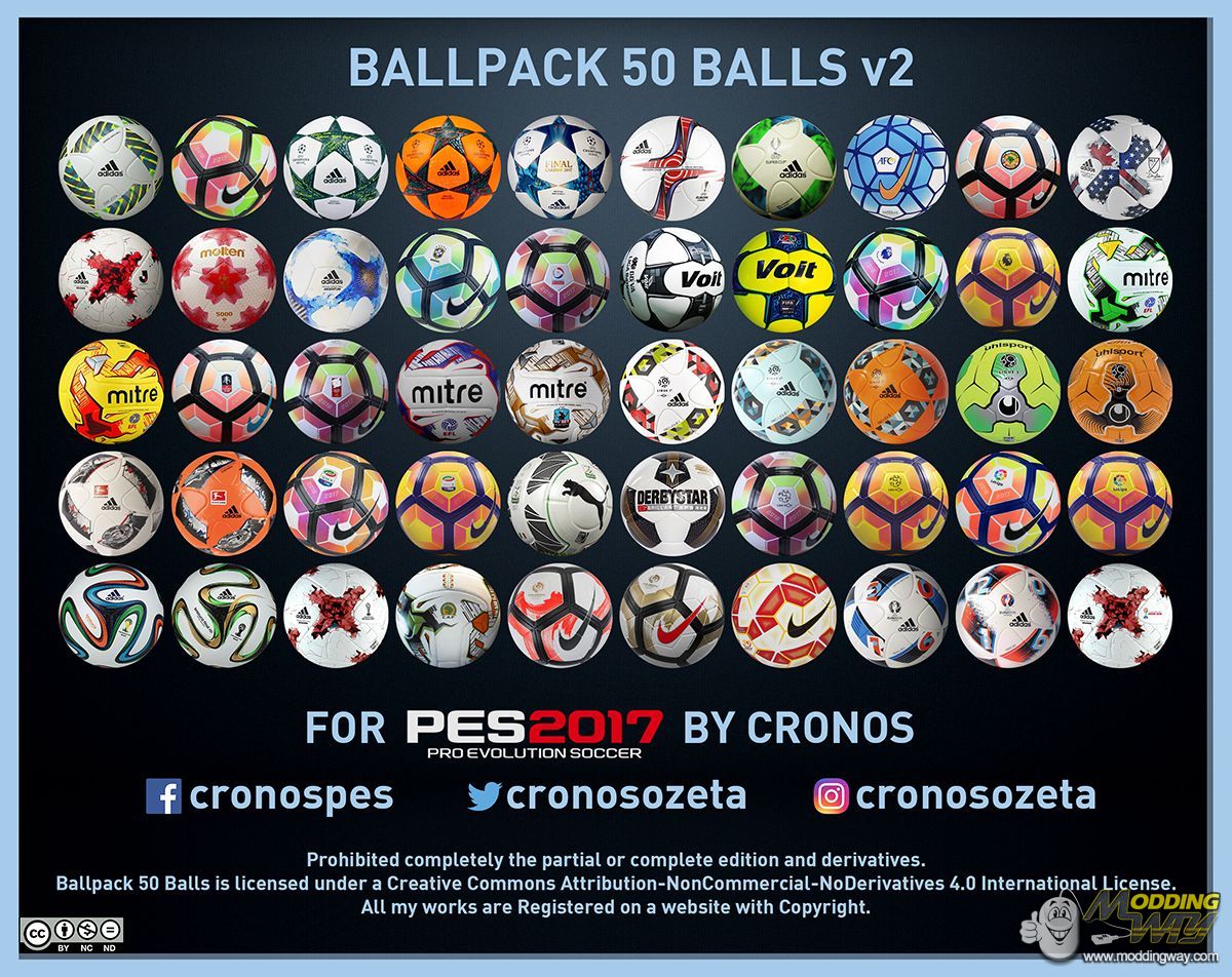 Pes 17 Ballpack 50 Balls V2 By Cronos Pro Evolution Soccer 17 At Moddingway