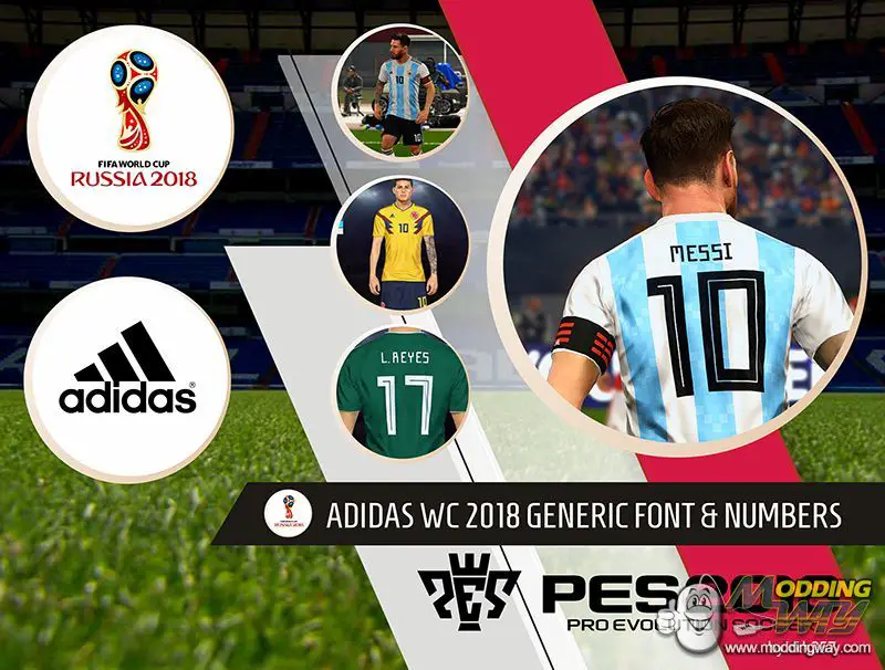PES 2018 WC 2018 Generic Font & Numbers by rkh257 - Pro Evolution Soccer 2018 at ModdingWay