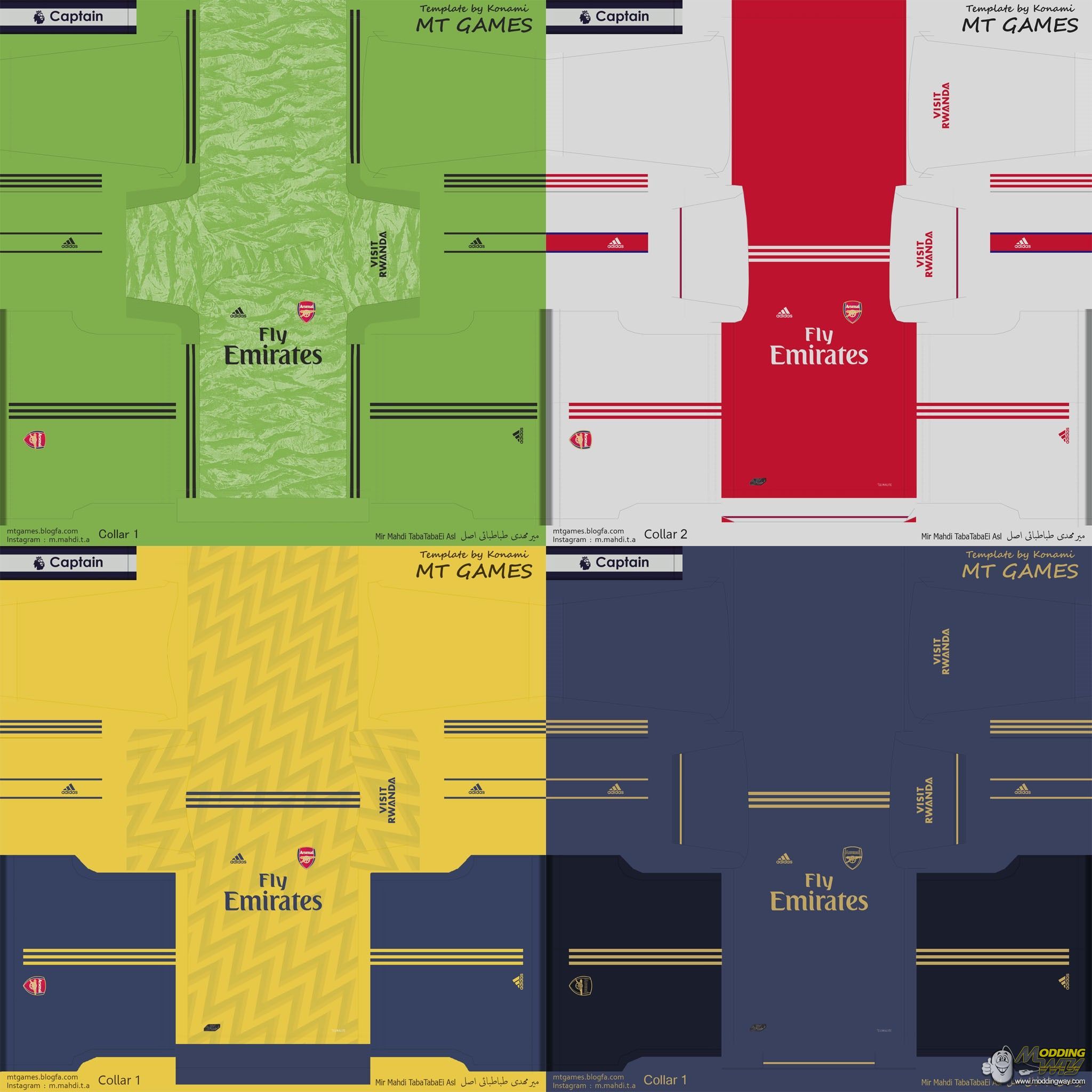 Arsenal 2019 20 Kits Beta Png Files Pro Evolution Soccer