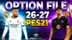 PES 2021 Option File Temporada 2026-27 para PS5, PS4 y PC