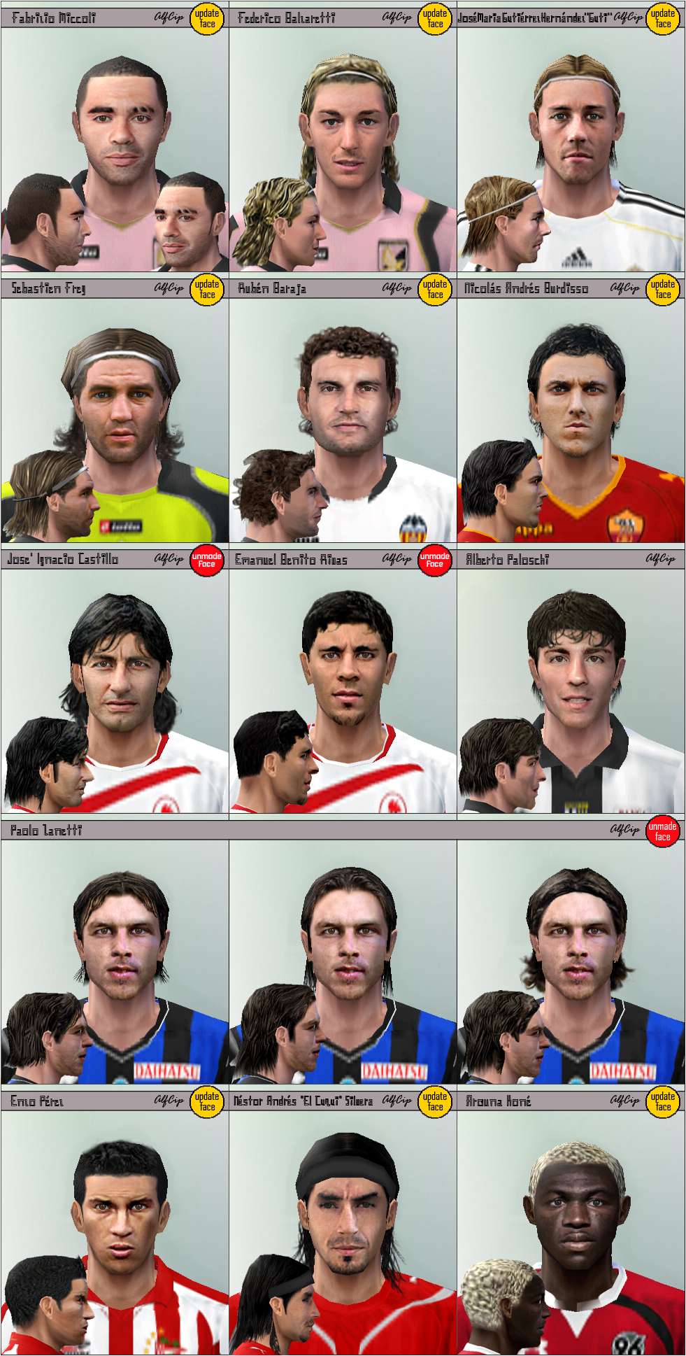 PES 6 Faces Pack by Alcip - Pro Evolution Soccer 6