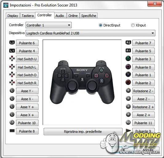 how to change the settings of pes 2013