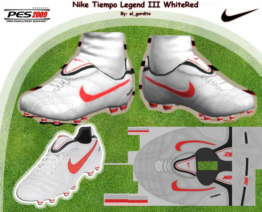 Nike Tiempo Legend Red Boots - Pro Evolution Soccer 2009 at ModdingWay