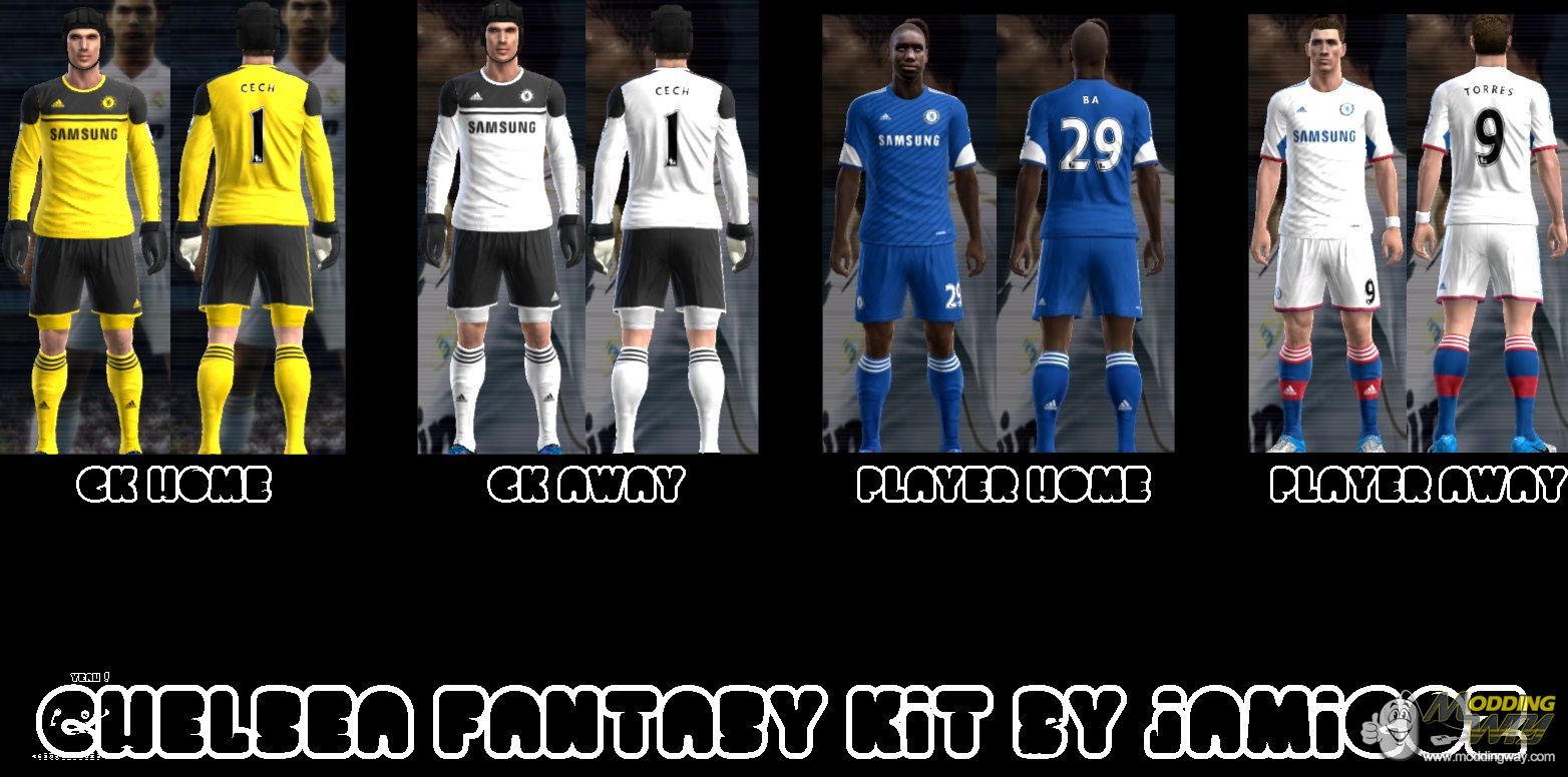 PES 2013 How to Create Chelsea FC Kit Home + Away Jerseys 