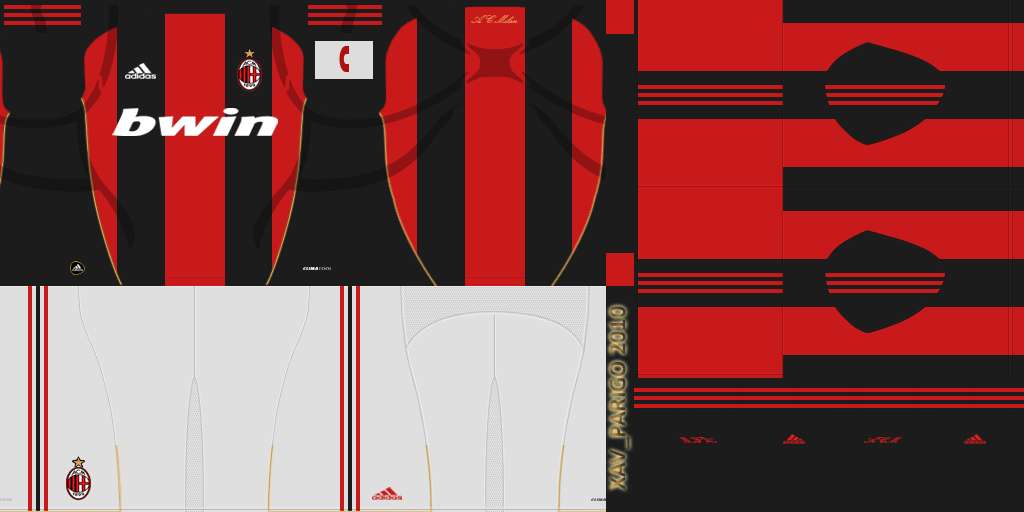 Milan AC home kit 2010-11 - Pro Evolution Soccer 2010 at Mod