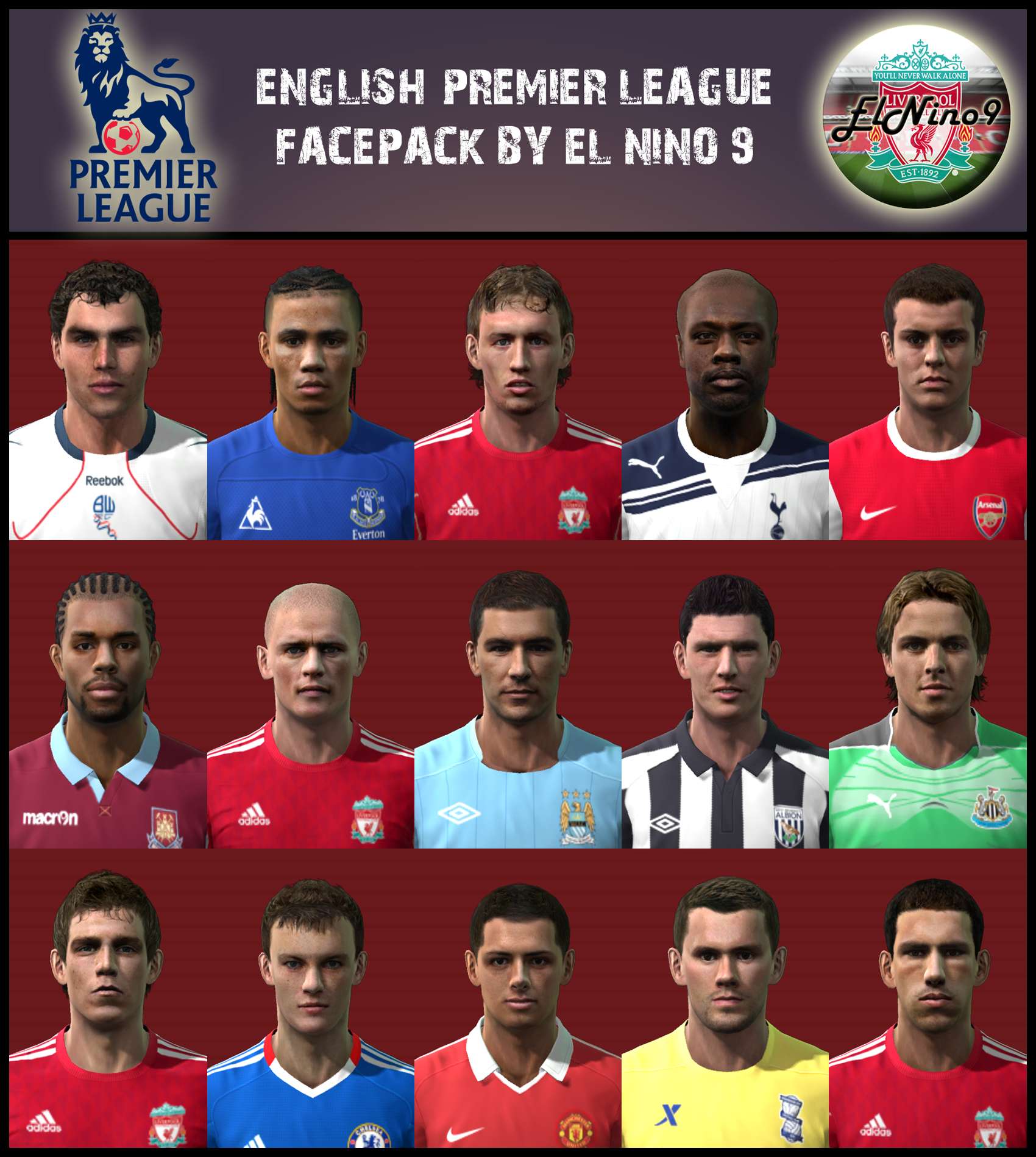 Liga BBVA Faces Pack by el Yorugua - Pro Evolution Soccer 2011