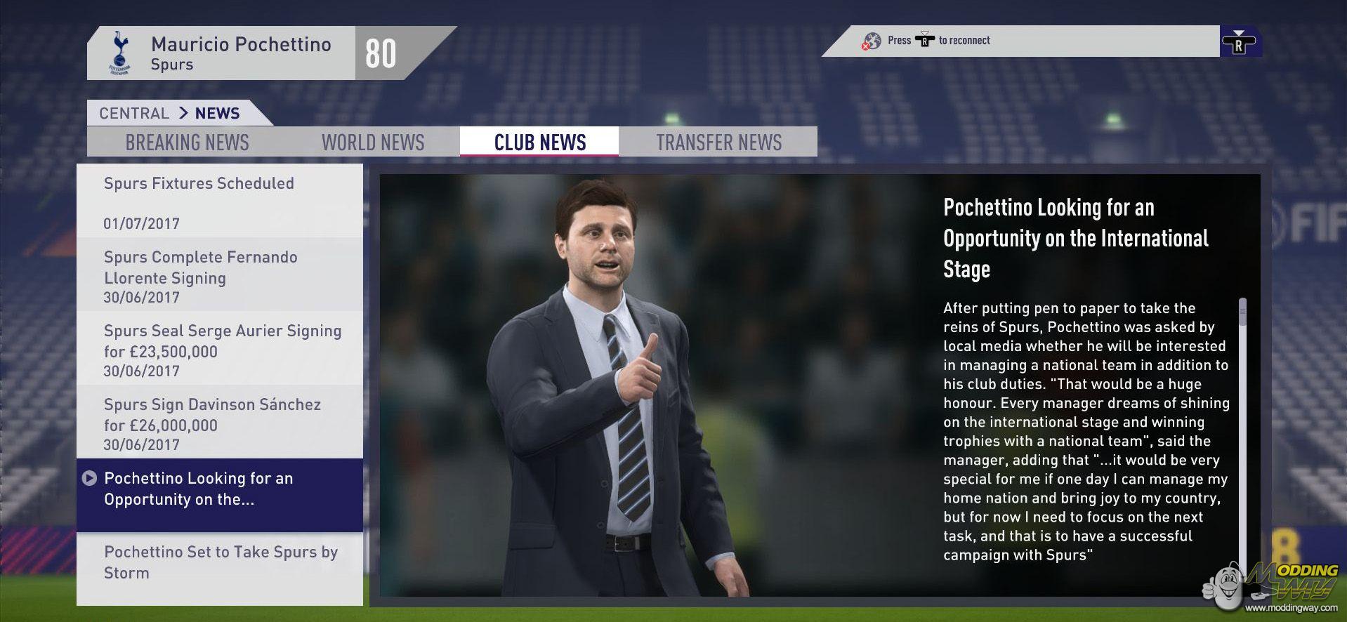 FIFA 18 New Career Files - October 23 - FIFA 18 Video Game at ModdingWay.com1918 x 886